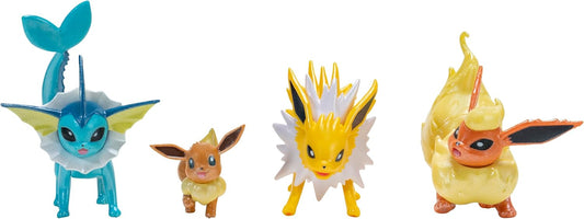 Pokemon Select Eevee, Flareon, Jolteon & Vaporeon Exclusive 3-Inch Evolution Figure 4-Pack