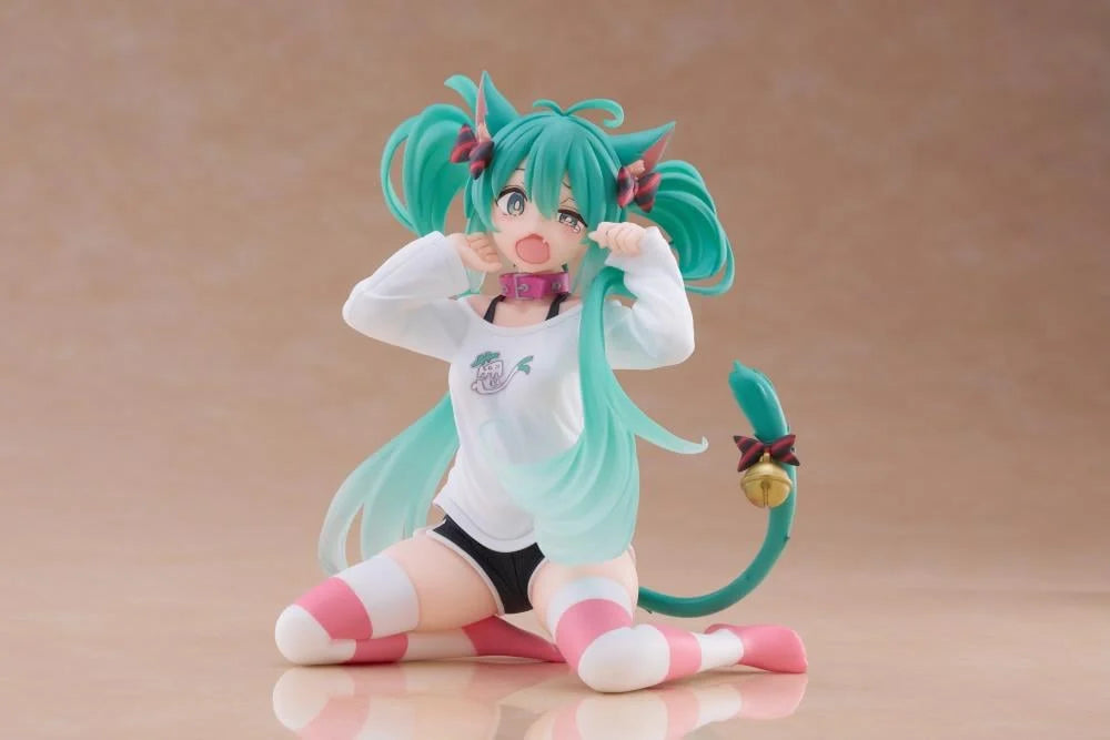 Vocaloid Desktop Cute Hatsune Miku (Nekomimi T-Shirt Ver.) Figure