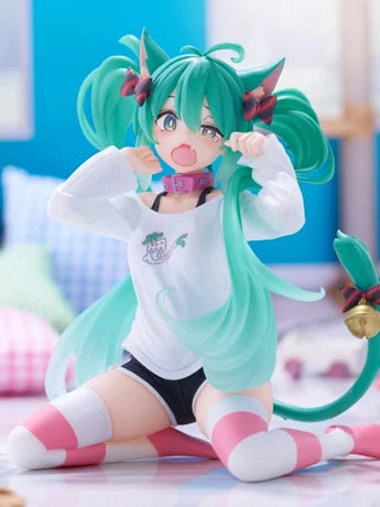 Vocaloid Desktop Cute Hatsune Miku (Nekomimi T-Shirt Ver.) Figure